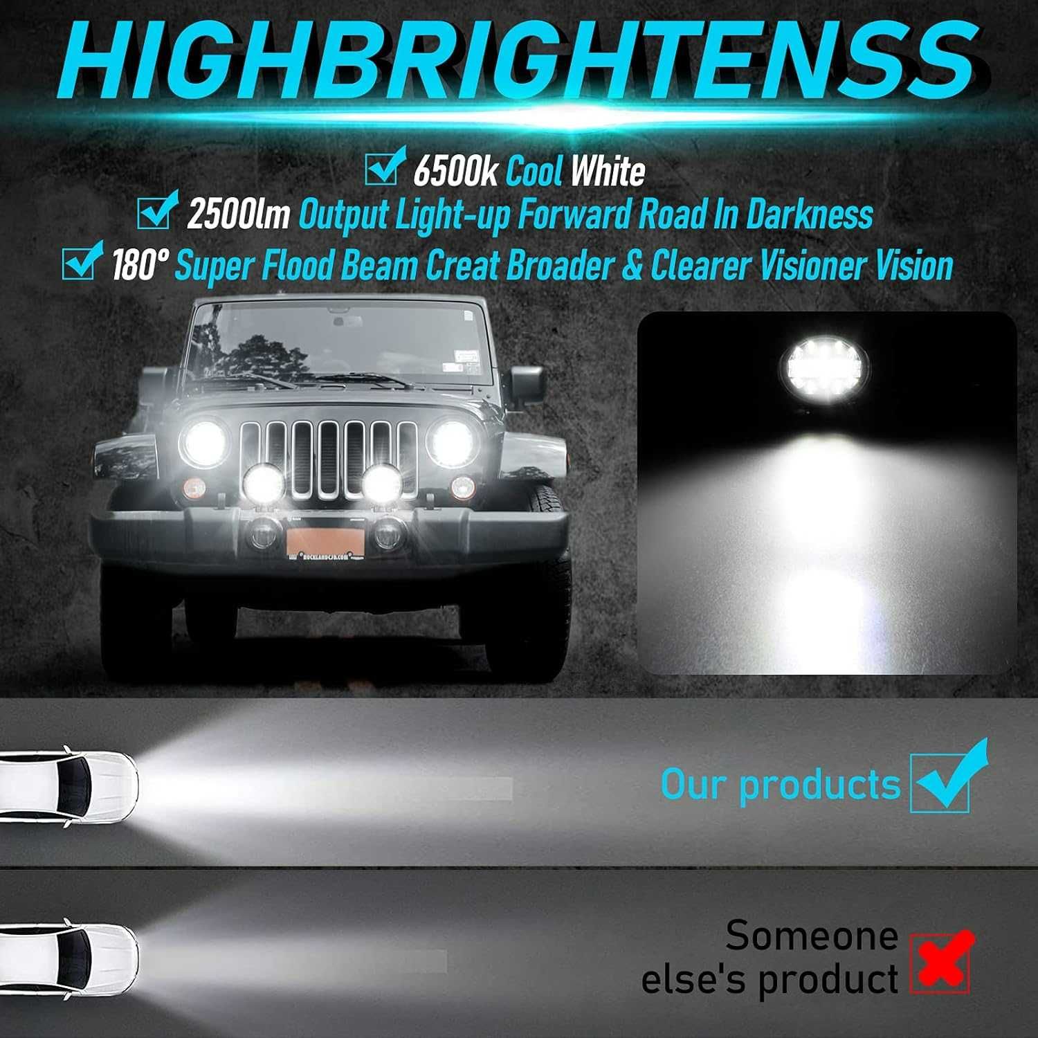 Dinfu Reflektor roboczy LED 102 W, reflektor cofania LED 12 V