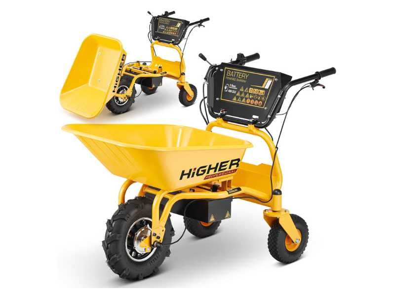 Taczka elektryczna ogrodowa budowlana wozidło HIGHER 500W 150kg 120L