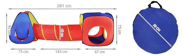 Дитячий намет подвійний , будиночок ігровий з тунелем 3в1 Польща