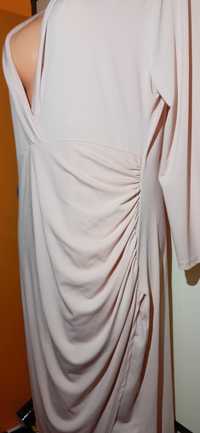 Beżowa Sukienka asymetryczna Boohoo 48 (4 XL)