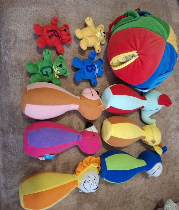 Pluszowe kręgle + piłka edukacyjna manipulacyjna zabawka sensoryczna