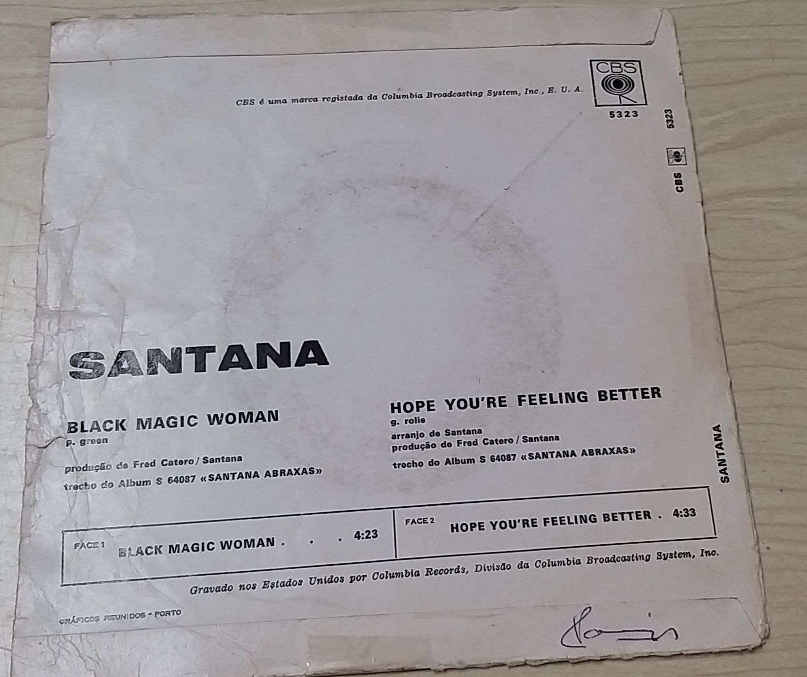 Vinil 45' Santana.