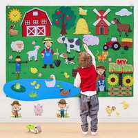 Tablica filcowa zabawka filcowa mata na rzepy farma Montessori