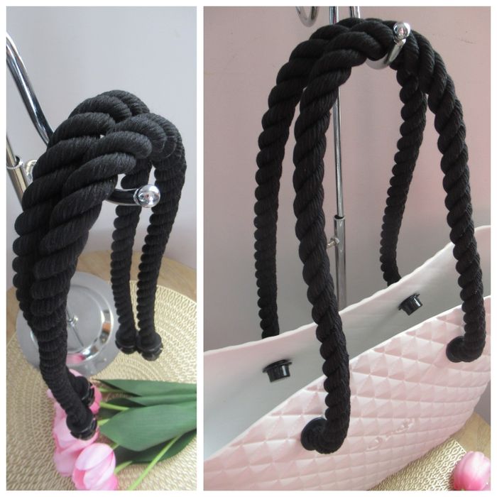 Czarne Liny do Obag Uchwyty 75cm Polskie solidne bawełniane