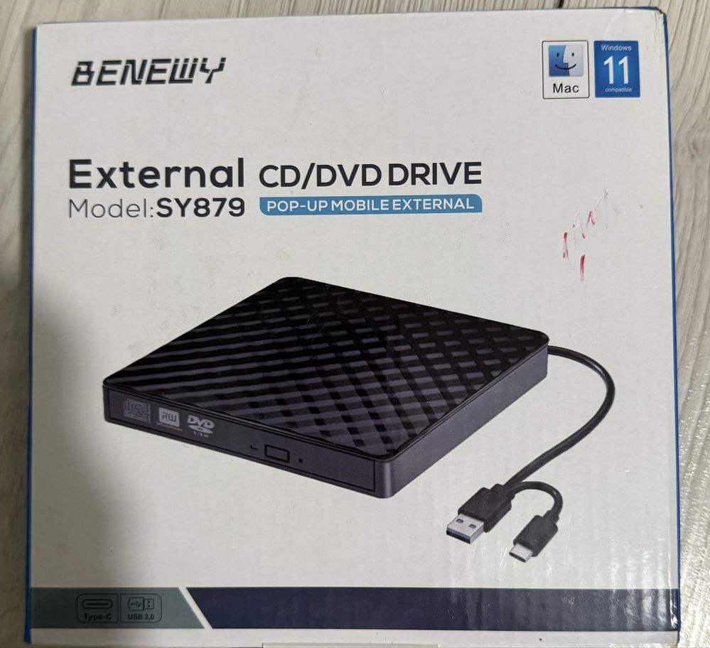 Портативний зовнішній дисковод CD/DVD