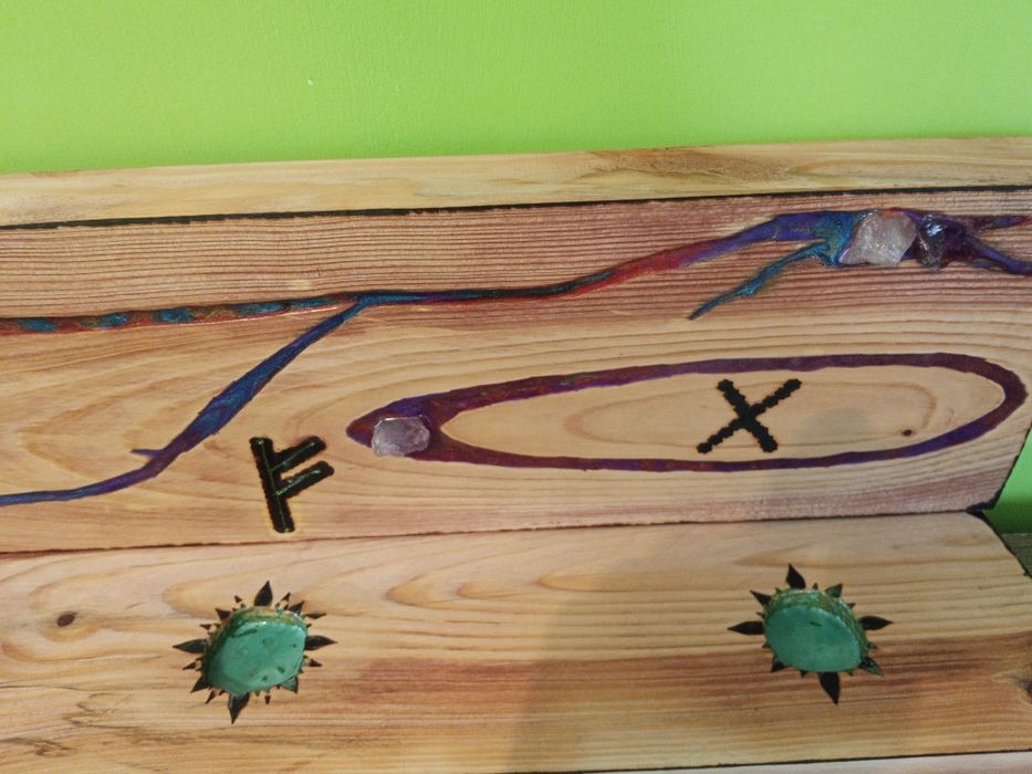 Rękodzieło Świecznik z drewna i żywicy