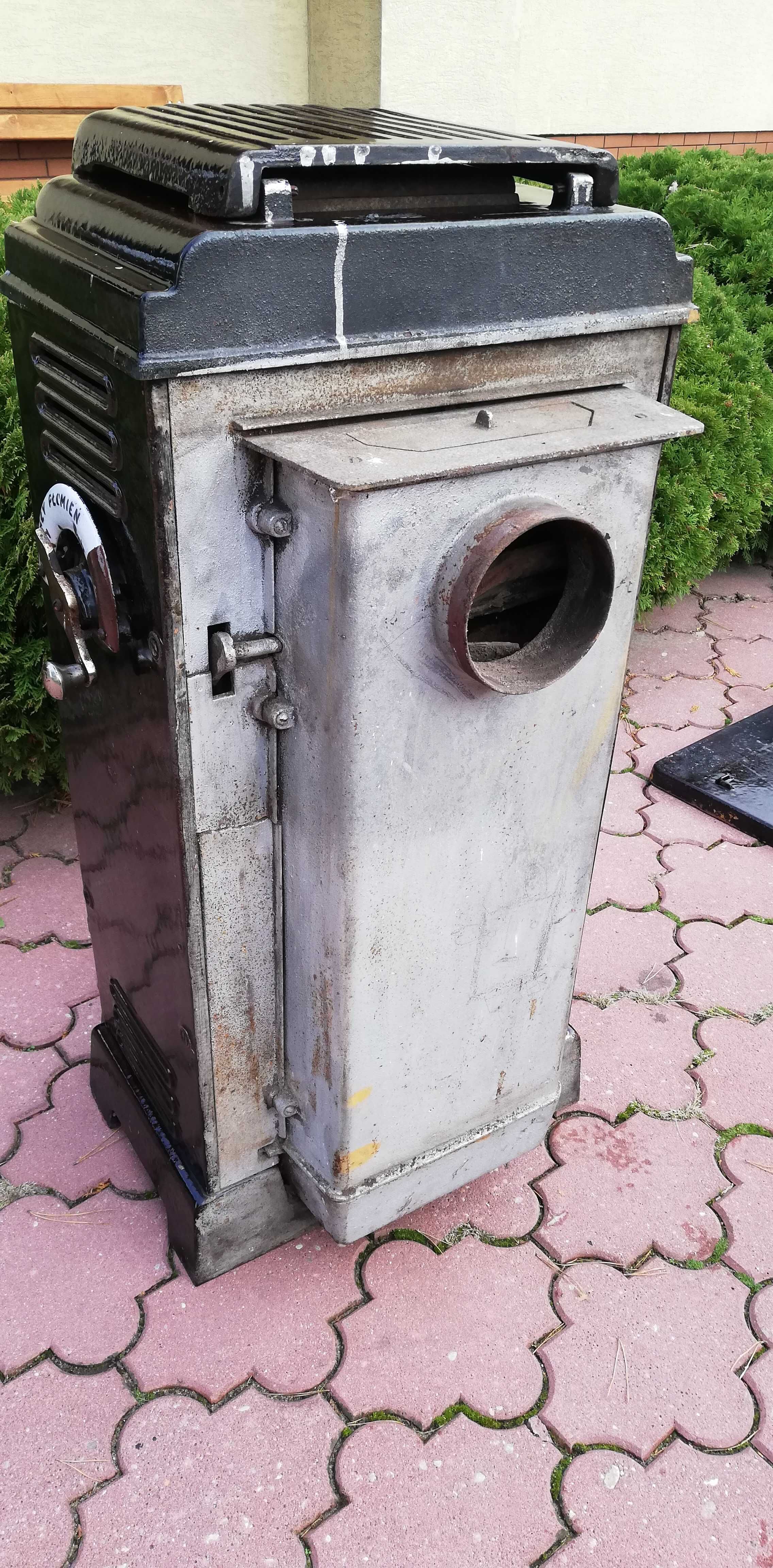 Piec szamot kominek brązowy koza wolno stojący art deco piecyk karlik