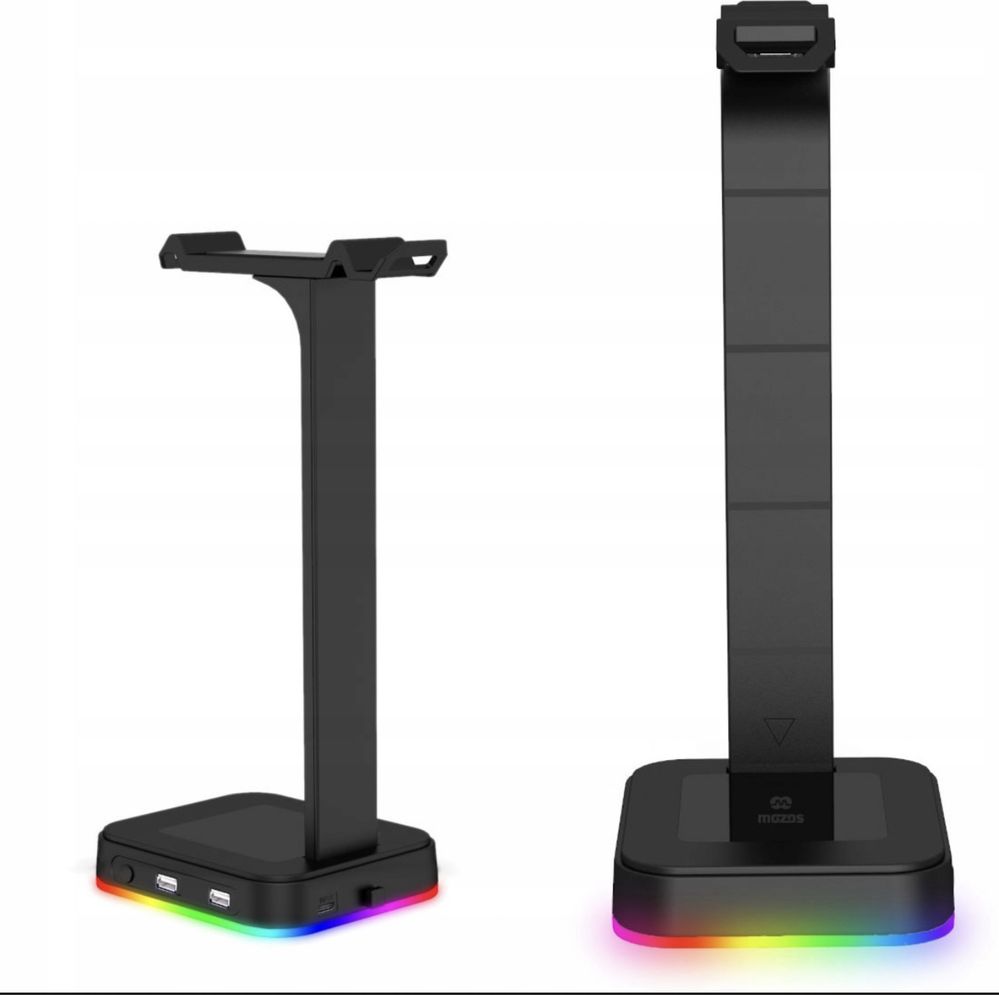 NOWY Gamingowy stojak słuchawkowy z podświetleniem LED USB