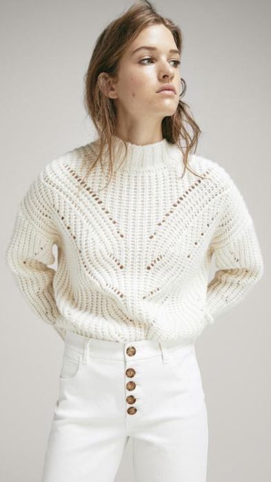Білий светр від massimo dutti