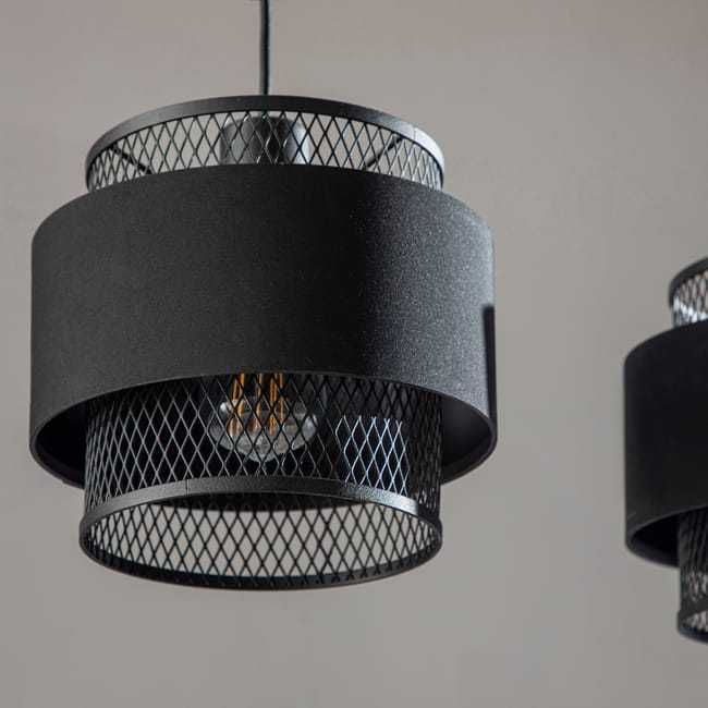 Candeeiro de teto suspenso Ottomane Inspire 3 luzes E27 metal preto