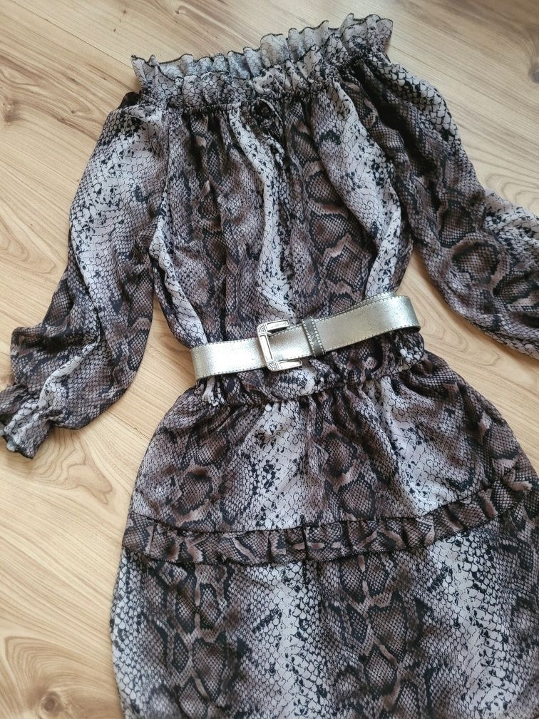Śliczna nowa sukienka hiszpanka zwierzęcy print Milady S M