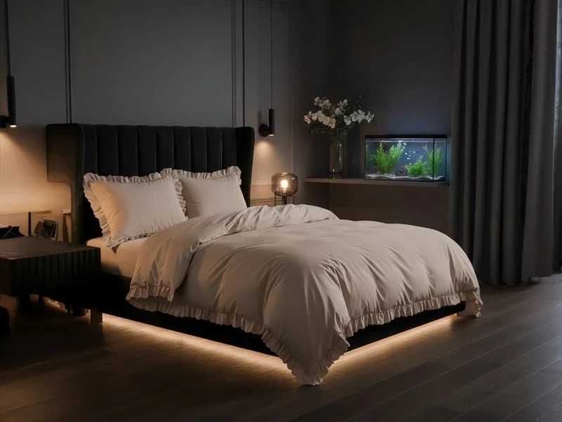 Pościel z Falbanką Komplet Dwa Rozmiary Dwustronna Wysokiej Jakości