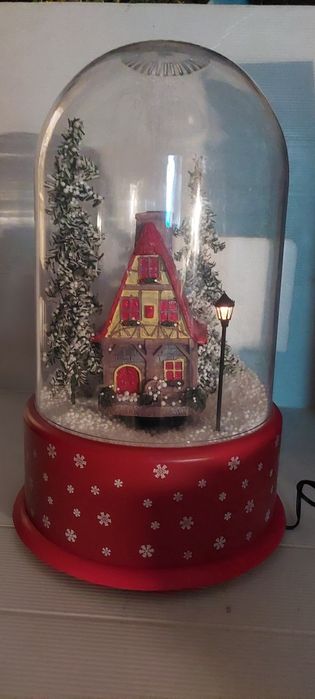 Новогодний снежный  Огромный МегаШар Колба музыка свет снег