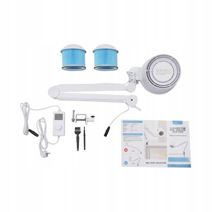 Profesjonalny pochłanaicz pyłu do paznokci z lampą LED 55W