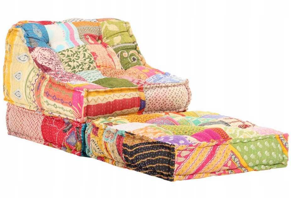 PODUSZKA PATCHWORK Puf Modułowy PUFA SOFA FOTEL Tkanina Ławka Szezlong