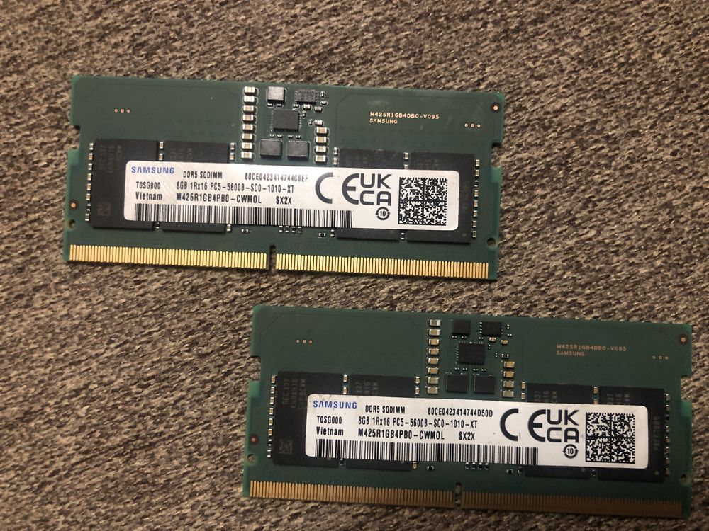 ОЗУ Samsung DDR5 5600MHz 8Gbx2  (16Gb)  SODIMM пара-700грн