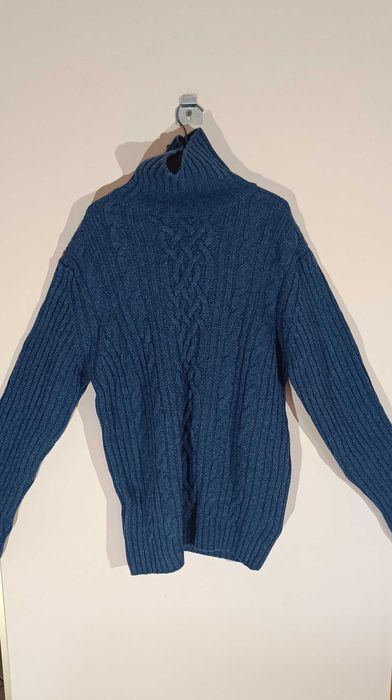 Woolmark. Cieplutki damski, mięsisty golf wełniany. 100% wełny.