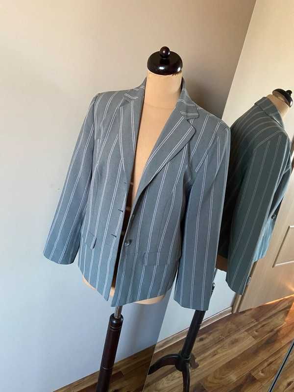 44 46 fashion concept szara marynarka paski zakiet xxxl +size