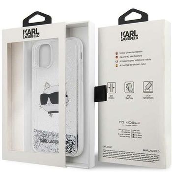 Oryginalne Etui KARL LAGERFELD Glitter Choupette Head do Iphone 11
