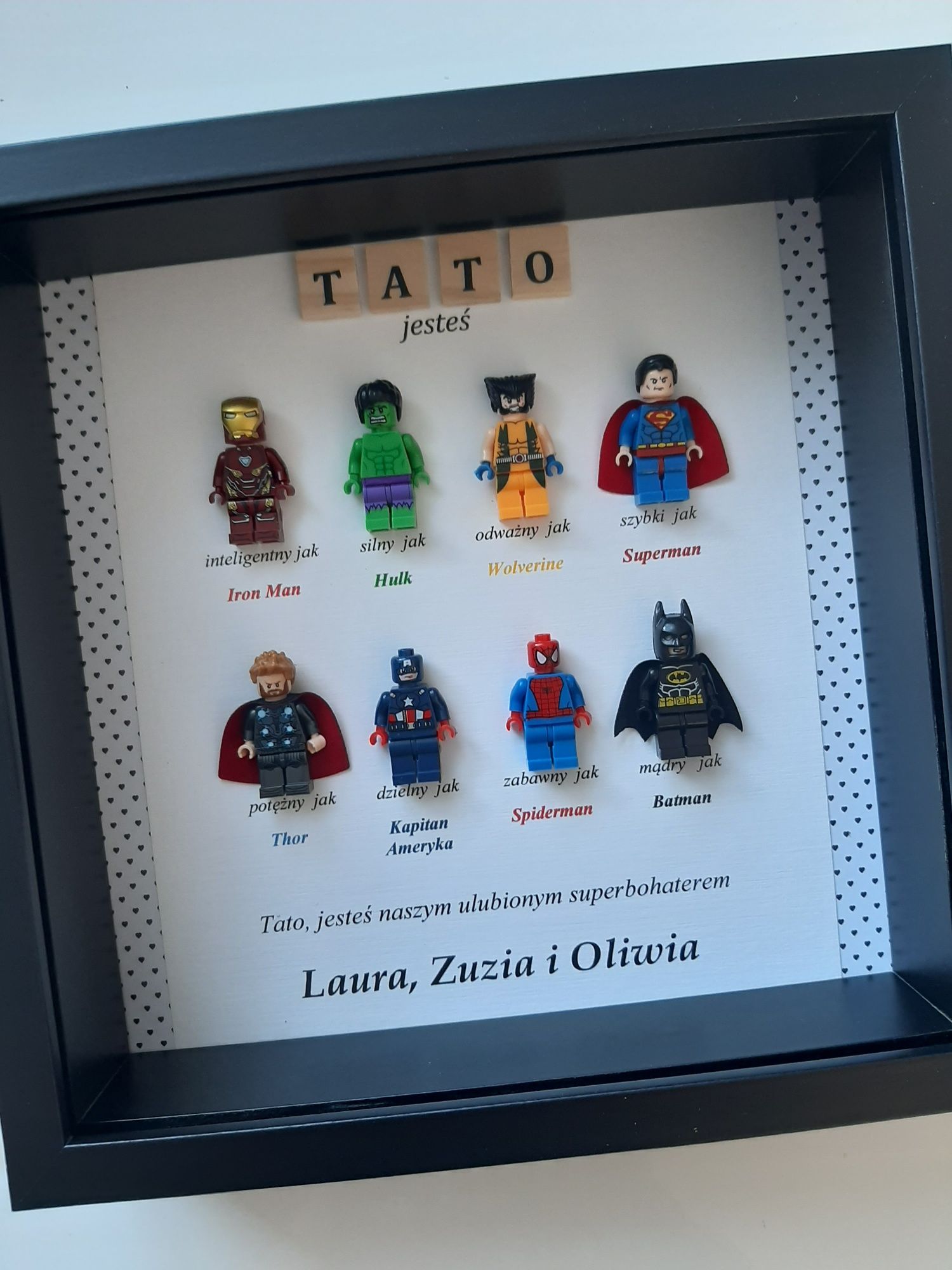 Ramka z superbohaterami, dzien ojca, dzien chłopaka, urodziny