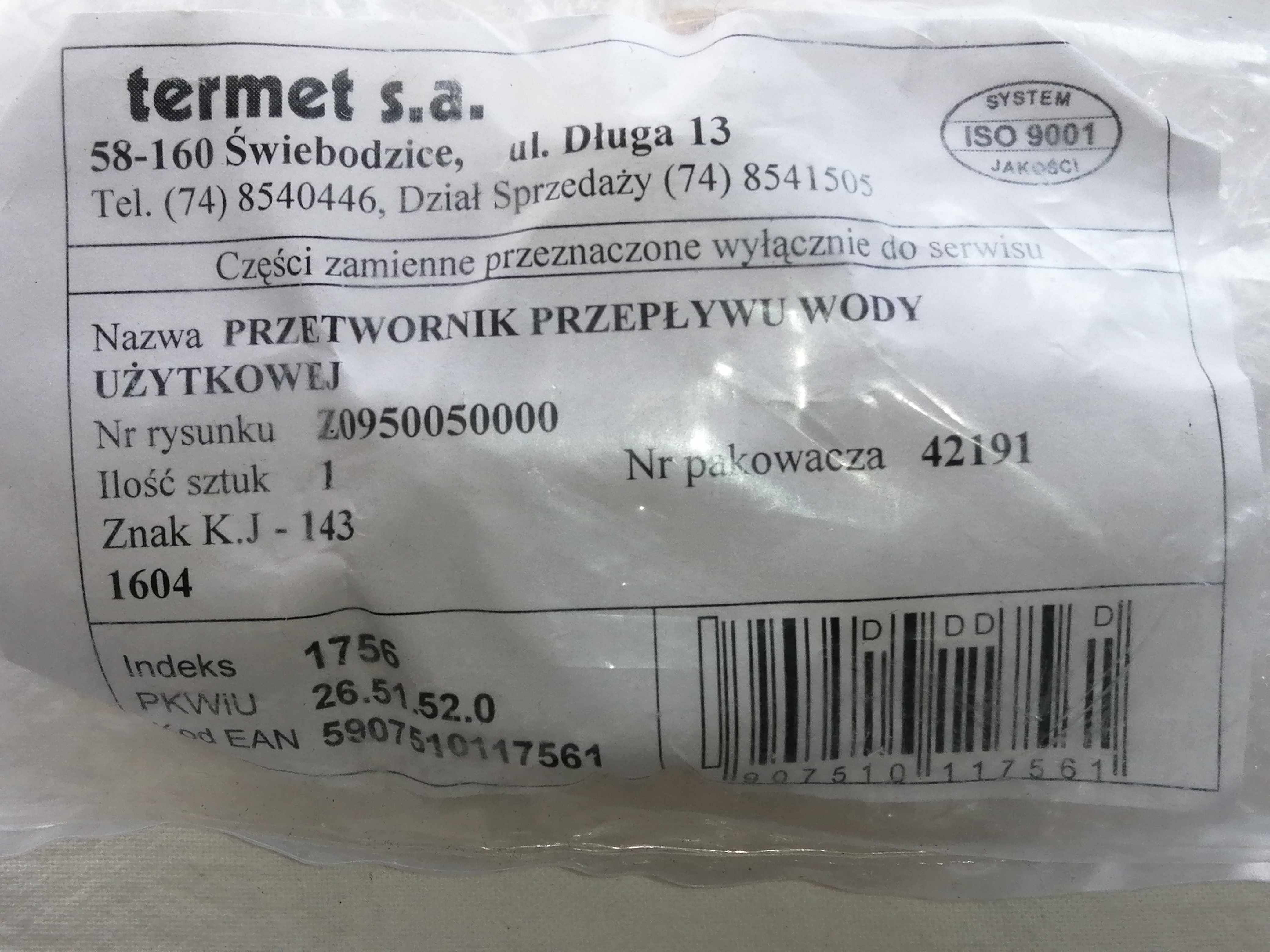 TERMET Przetwornik przepływu wody użytkowej Z 095.005.00.00
