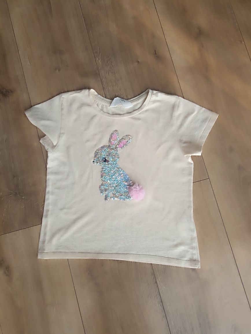T-shirt 122/128 cekiny H&M