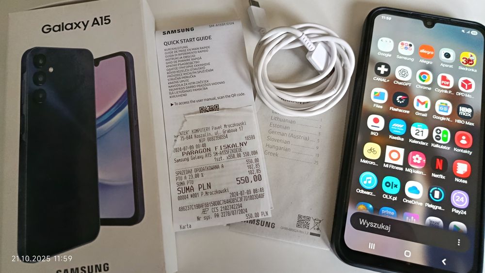 Samsung Galaxy a15 4g na gwarancji