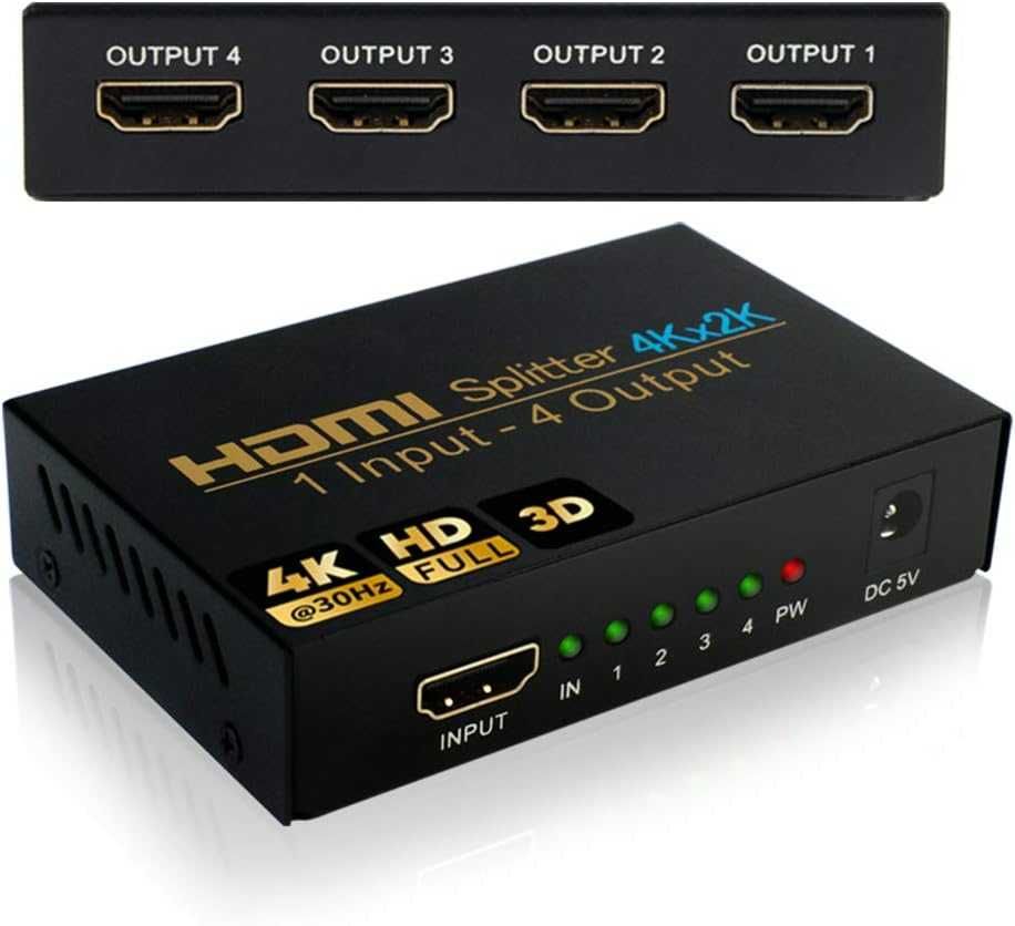 Rozdzielacz HDMI 1 w 4 wyjściowy rozdzielacz audio HDMI 4K HDMI