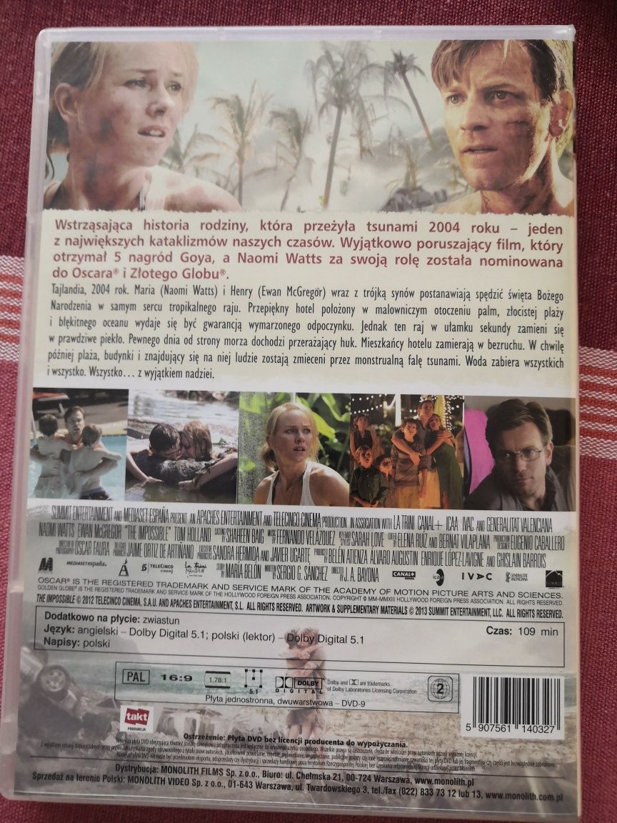 Niemożliwe film DVD Naomi Watts, Ewan McGregor