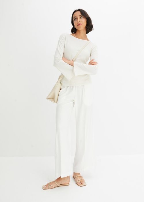 B.P.C bluzka z krepy długie rękawy rozszerzane ^40/42