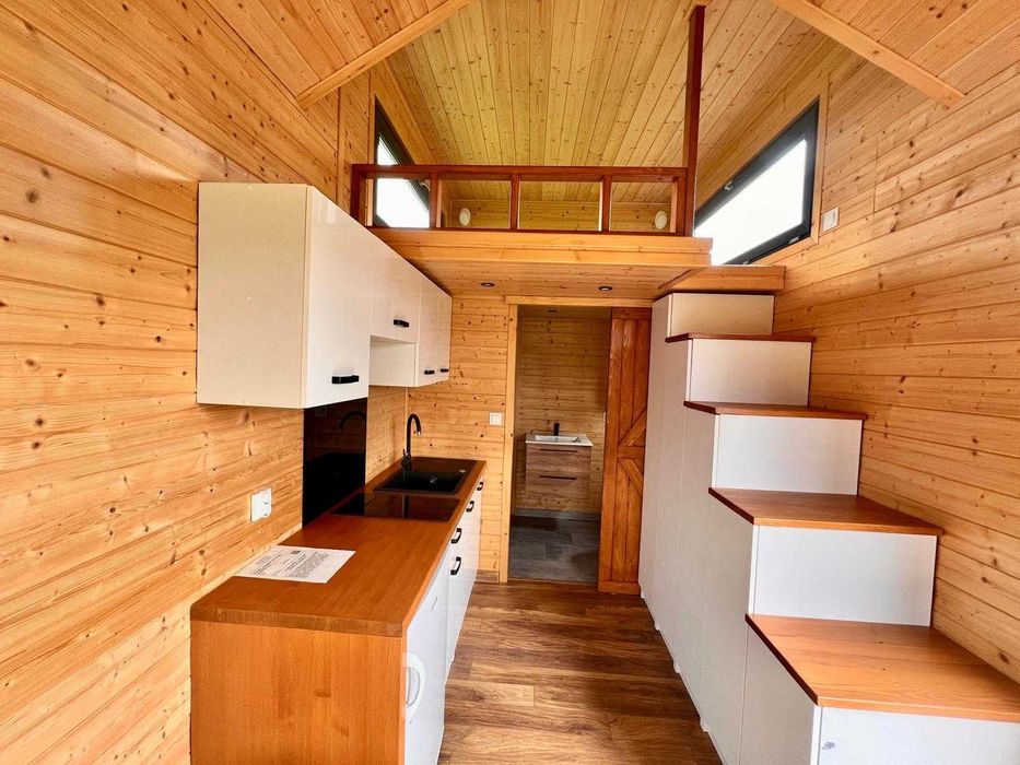 Domek mobilny 255x720 powystawowy , z homologacją od ręki