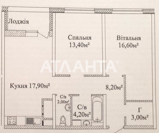 2-комнатная квартира 68.4 м2 в ЖК Альтаир 3