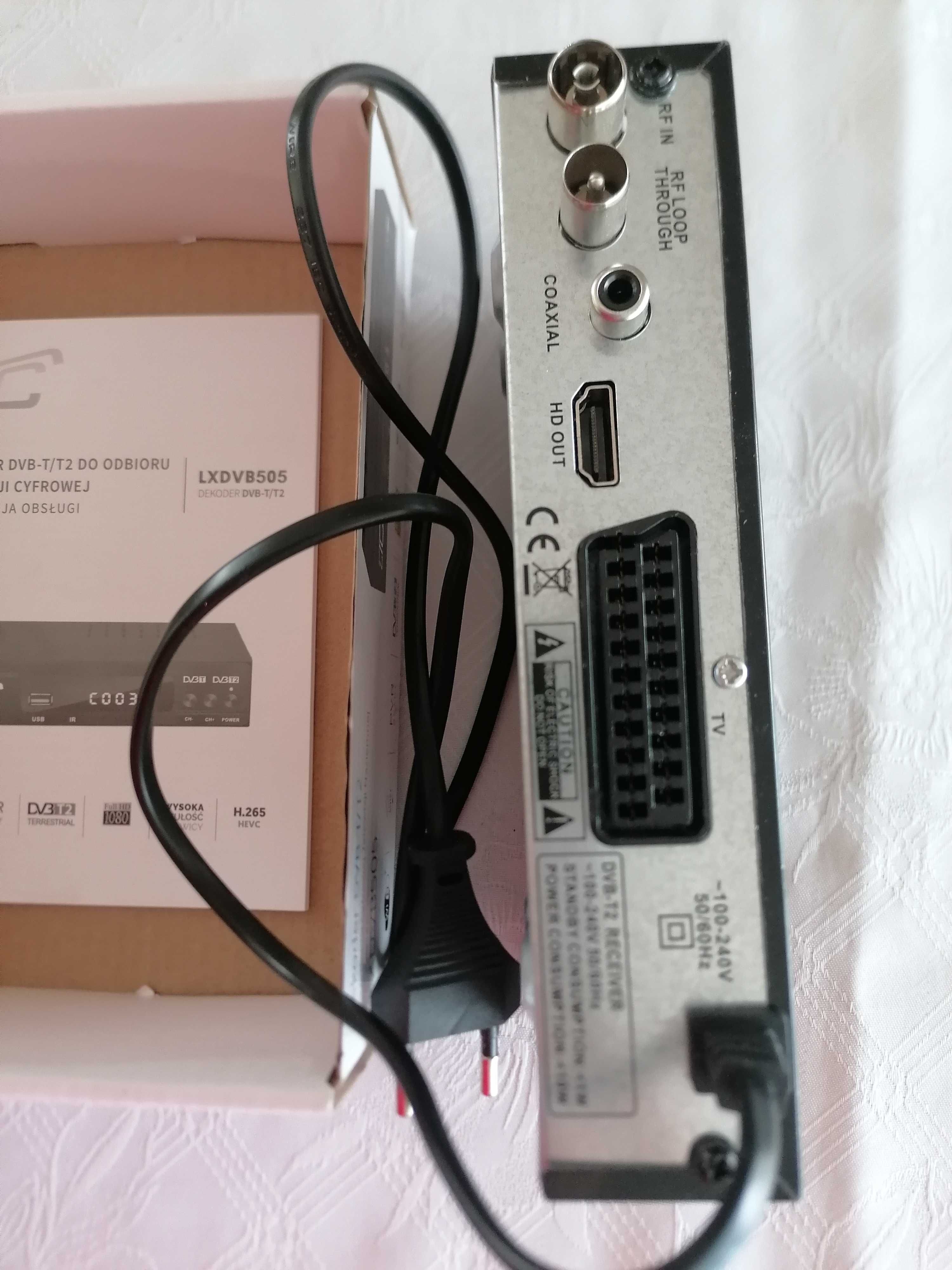 Tuner DVB-T-2 LTC TV naziemnej DVB505 z pilotem H.265