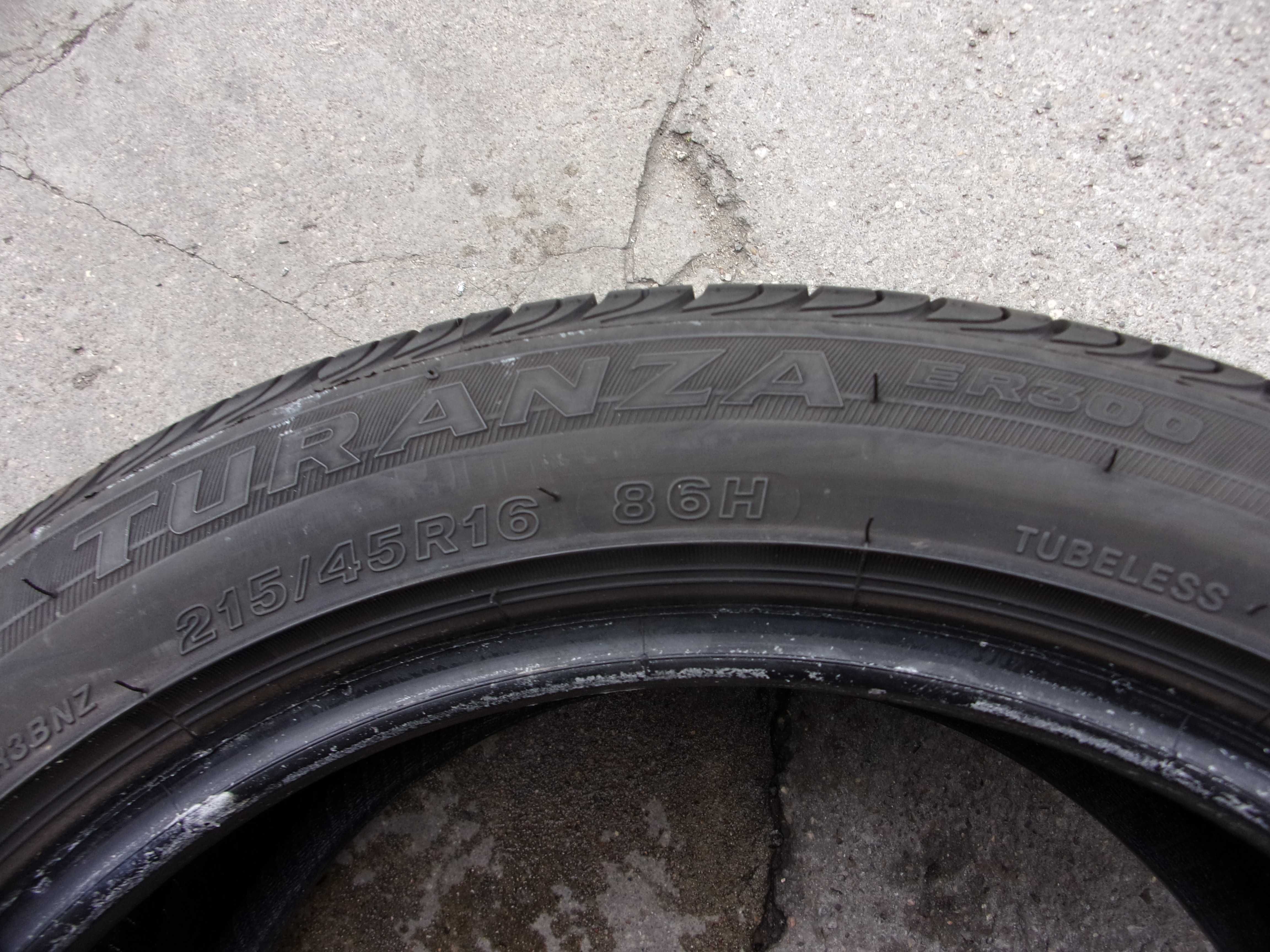 Bridgestone Turanza ER300 215/45/16 86H jak nowe!