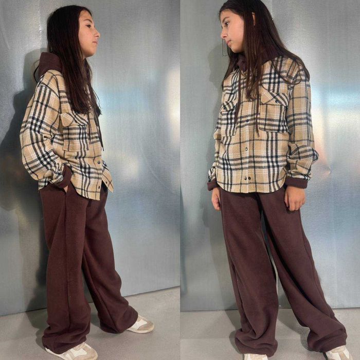 Трендовий флісові комплект для дівчинки. Розпродаж! Розмір 134-140см.