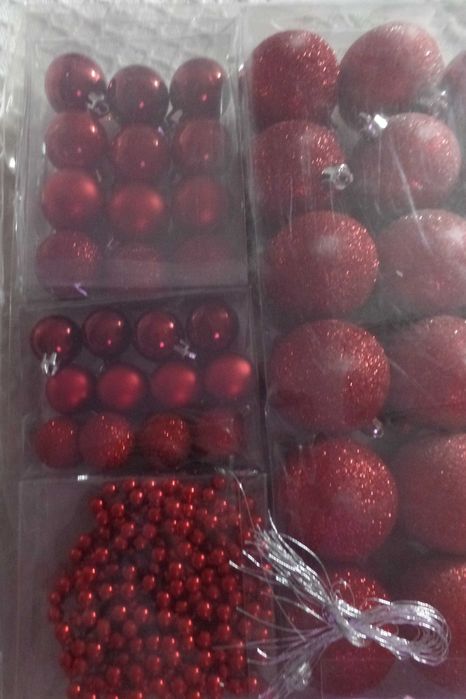 Conjunto de 54 Acessórios na cor vermelha para o Natal (BOX)