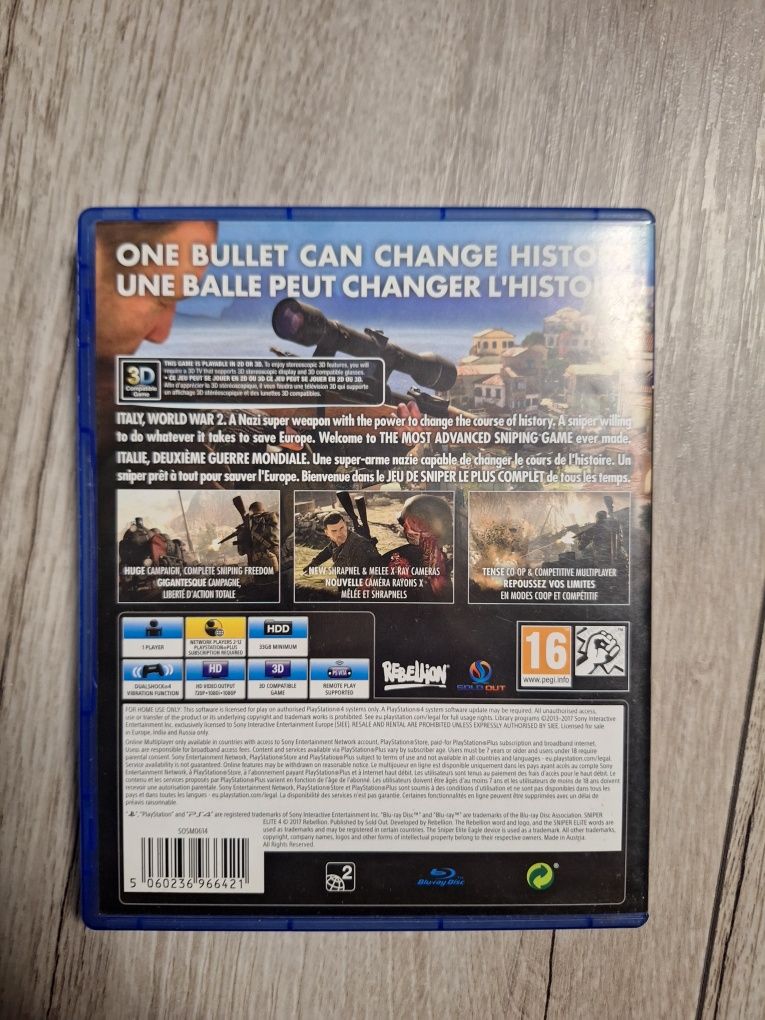 Sprzedam grę na ps4 Sniper Elitę 4