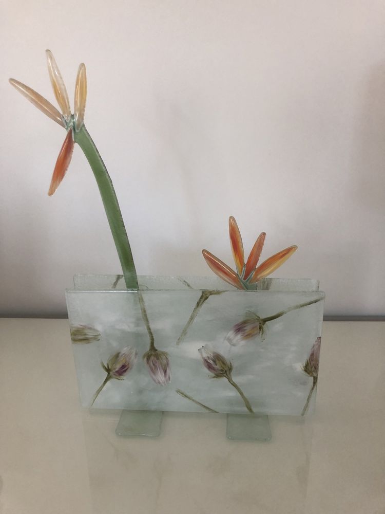 Szklana dekoracja szklany wazon szklana butoniera szklane kwiaty do wa