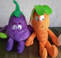М'які іграшки овочі  морква та баклажан 2 шт  за 110
