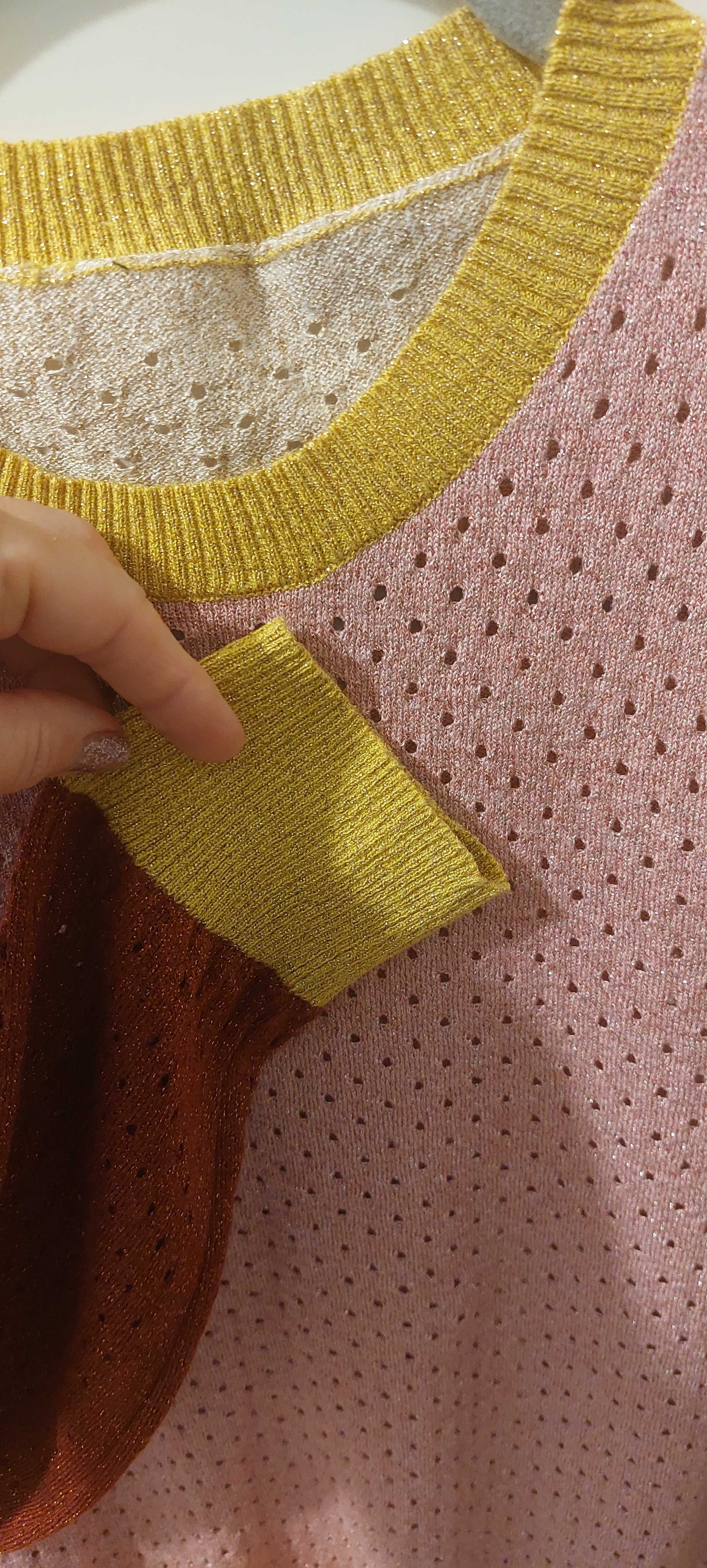 Sweter kolorowy  autum basic klasyczny gold Stine Goya