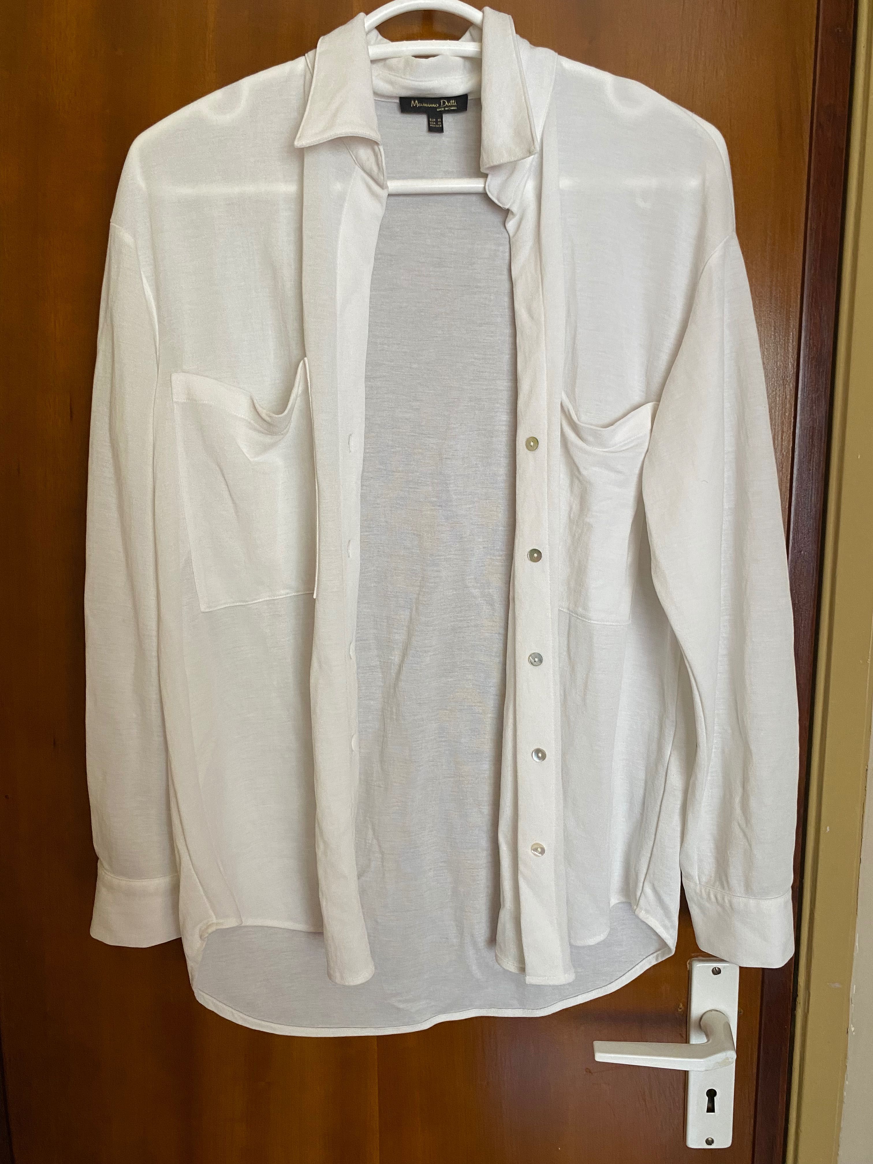 Camisa Oversize de Manga Comprida com Bolsos - Massimo Dutti