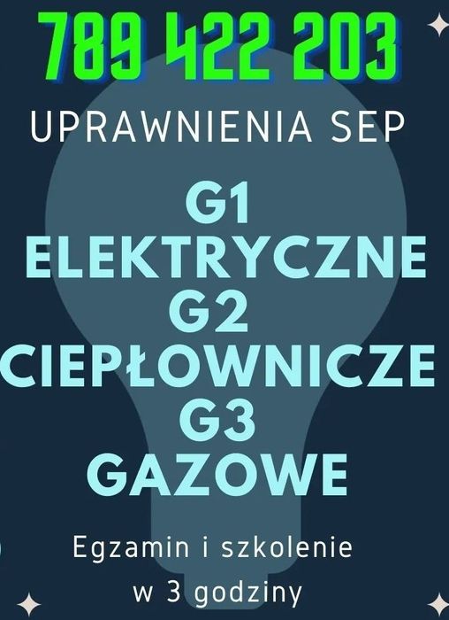 Szkolenia Sep egzaminy uprawnienia G1, G2 i G3  online, zdalnie
