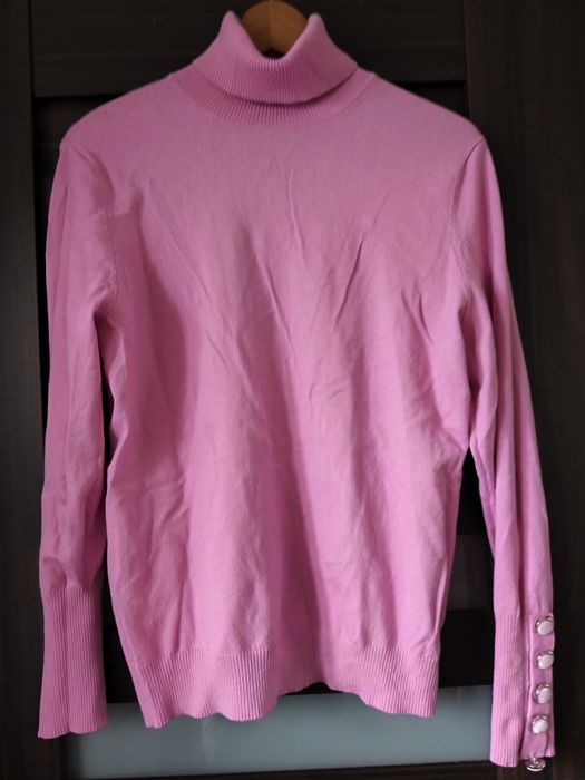 Golf różowy z guzikami r xl/xxl