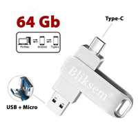 Флеш накоплювач Bliksem 64 Гб 3в1 (USB 2.0 + Type-C + USB micro