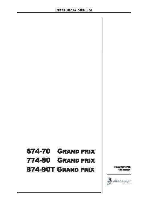 Instrukcja obsługi Lamborghini 874-90 T Grand Prix