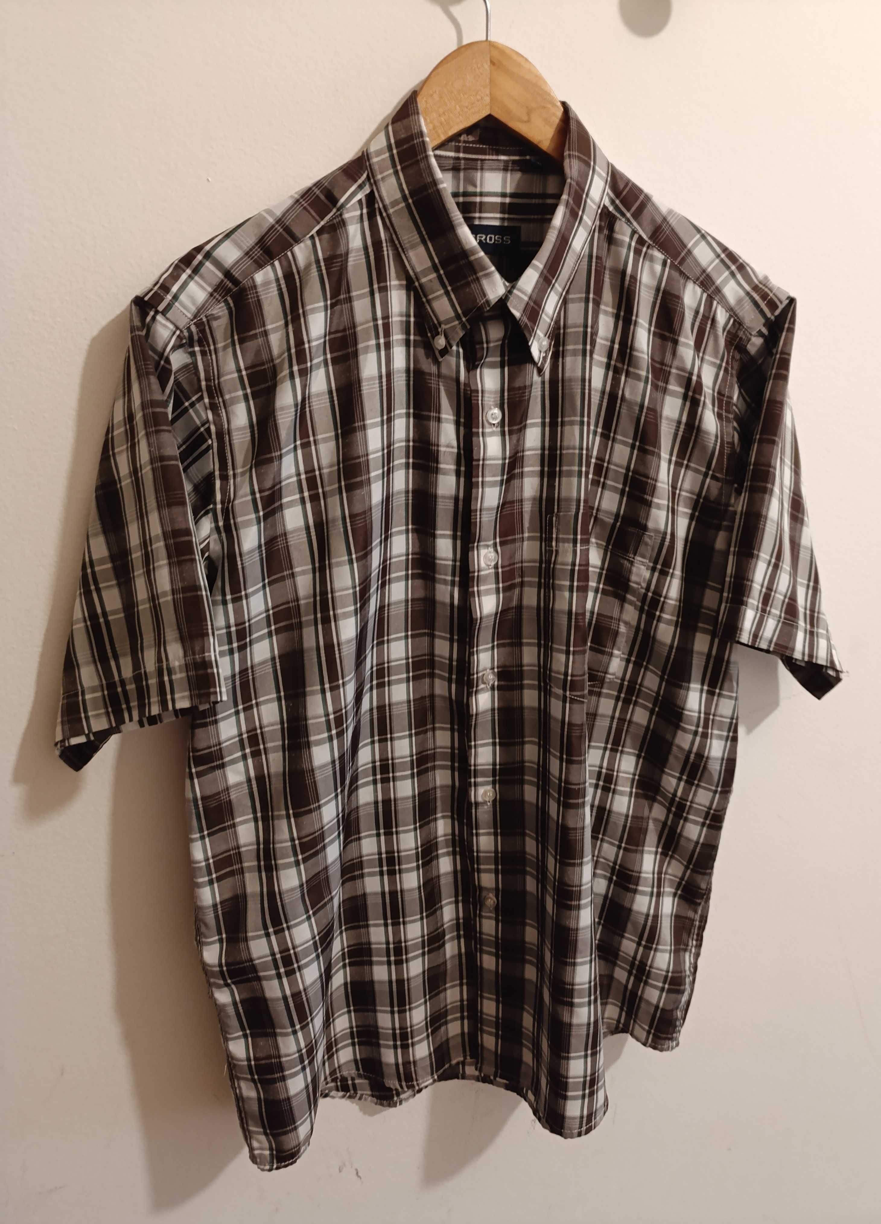 Camisa Clássica manga curta, Xadrez Tam. L -41  Marca: Across - Nova