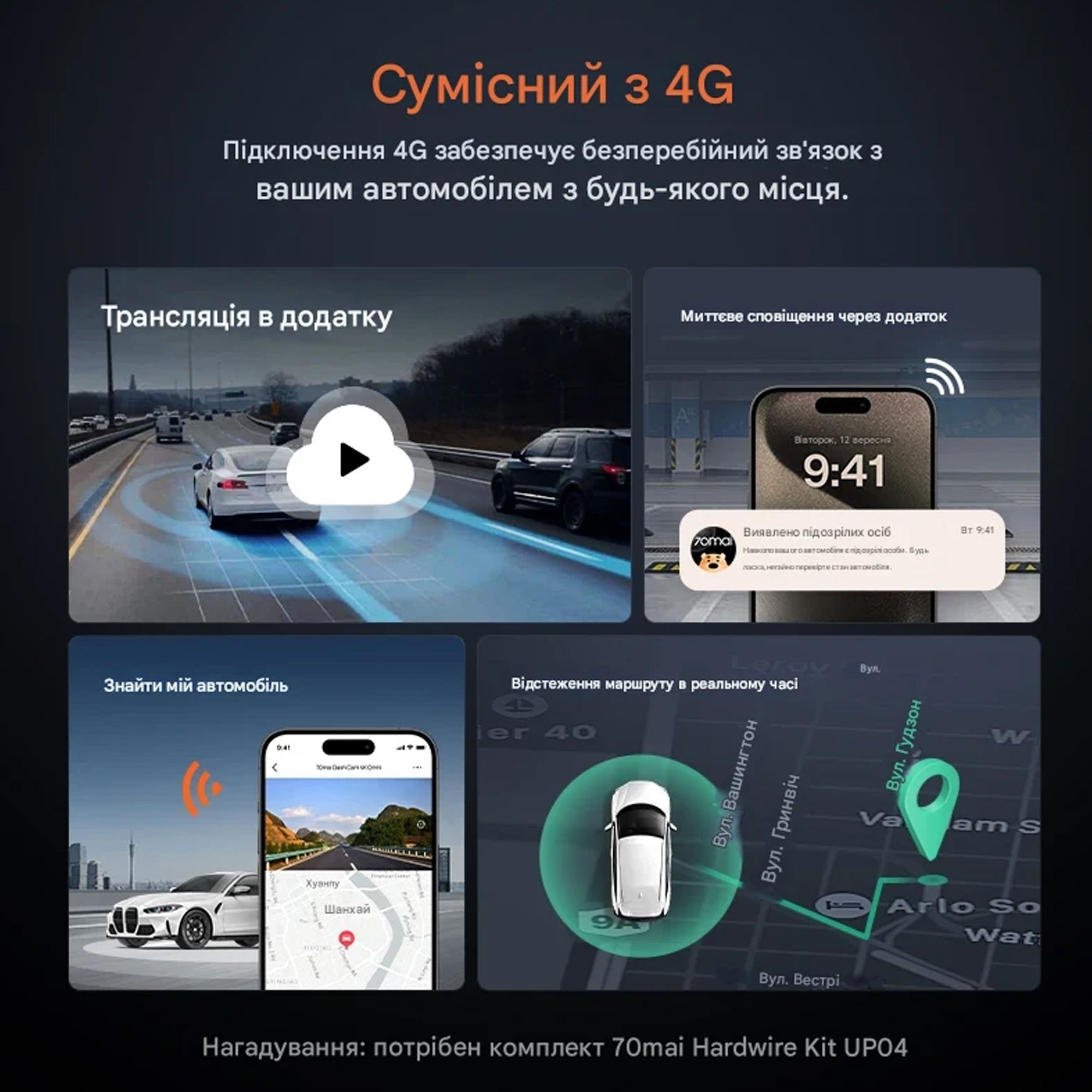 70mai Dash Cam 4K Omni X800 Автомобільний відеореєстратор