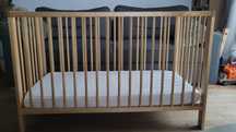 Łóżeczko Ikea Sniglar 60×120cm + opcjonalnie materac Hevea baby medica