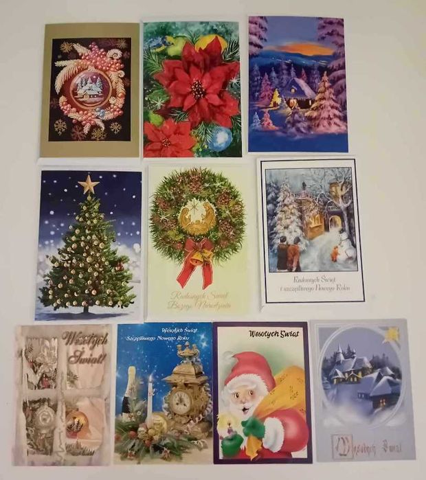 zestaw 37 pocztówek na Boże Narodzenie, pocztówki – karnety