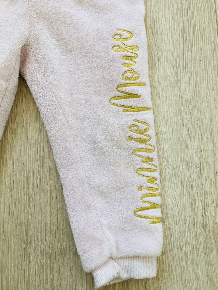 Pluszowy dres zestaw z myszką mini r. 92 bluza i spodnie różowy